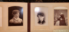 Load image into Gallery viewer, Nice leather photo album and antique Victorian era cabinet cards