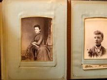 Load image into Gallery viewer, Antique photo album mourning widow Cabinet Cards tintype CDV