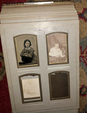 Load image into Gallery viewer, LARGE Antique Leather Album 46 Photos Cabinet Cards CDVs Tintype New York Widow