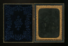 Load image into Gallery viewer, 1850s 1/4 Photo Case & Mat, Not Empty - Dark Ambrotype of Two Men Included