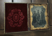 Load image into Gallery viewer, 1/4 Ambrotype Photo of Three Civil War Drummer Soldier Boys, 1860s