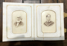 Load image into Gallery viewer, 1860s Photo Album ID'd CDV Tintype Photos Michigan Massachusetts Photographer?