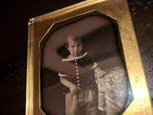 Load image into Gallery viewer, 1/6 1840s Daguerreotype Little Boy with Painted Gold Buttons