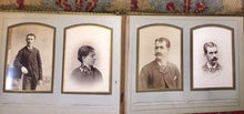 Load image into Gallery viewer, LARGE Antique Leather Album 46 Photos Cabinet Cards CDVs Tintype New York Widow