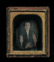 Load image into Gallery viewer, 1/6 1840s Daguerreotype Little Girl Curls in Hair Lace Top Tinted Pink Dress