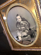 Load image into Gallery viewer, Daguerreotype Photo Little Boy by ID’d BOSTON Photographer Allen Antiques 1800s