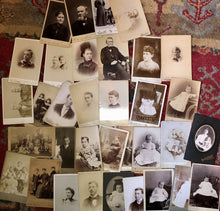 Load image into Gallery viewer, ALL ID'D People - Lot of 34 Antique Cabinet Card Photos / Genealogy Interest