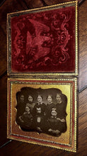 Load image into Gallery viewer, 1/6 Daguerreotype Group Photo Man & SEVEN Women - Mormon Family? Antique 1850s