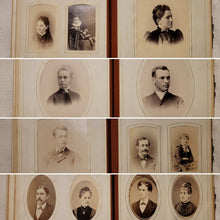 Load image into Gallery viewer, Leather Victorian Photo Album with CDVs & Cabinet Cards New York