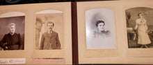 Load image into Gallery viewer, Nice leather photo album and antique Victorian era cabinet cards