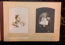 Load image into Gallery viewer, Nice leather photo album and antique Victorian era cabinet cards