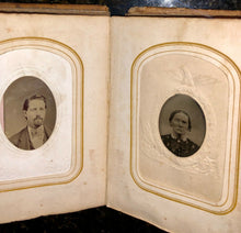 Load image into Gallery viewer, antique photo album 35 1860s & 1870s CDVs and Tintypes - Wisconsin