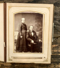 Load image into Gallery viewer, 51A Nice Leather Album Antique Photos from KANSAS Wedding Bride Groom