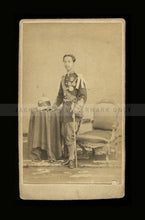Load image into Gallery viewer, VERY RARE 1860s CDV PHOTO KING OF SIAM RAMA V FULL UNIFORM & SWORD / SINGAPORE