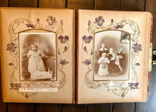 Load image into Gallery viewer, Victorian Album with Photos - Beautiful Rare Photographic Cover + Many ID'd Ppl
