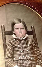 Load image into Gallery viewer, 1/6 Daguerreotype Little Boy Holding MOP Dag Case, Lock of Hair, Memorial Photo?