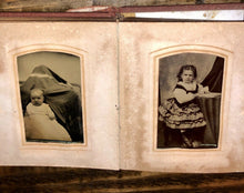 Load image into Gallery viewer, 1860s 1870s antique photo album CDV tintypes Civil War Era 56A