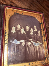 Load image into Gallery viewer, Wonderful 1840s Daguerreotype Women Holding Open Books Bead Purses Prayer Group?