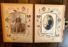 Load image into Gallery viewer, Victorian Album with Photos - Beautiful Rare Photographic Cover + Many ID'd Ppl