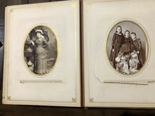 Load image into Gallery viewer, Leather Photograph Album + Victorian Era CDV & Cabinet Photos Antique 1800s