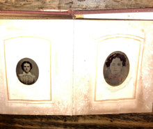 Load image into Gallery viewer, 1860s 1870s antique photo album CDV tintypes Civil War Era 56A