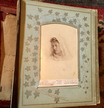 Load image into Gallery viewer, Antique Album 31 Photos Cabinet Cards Tintypes CDVs Girl Holding Doll - Indiana