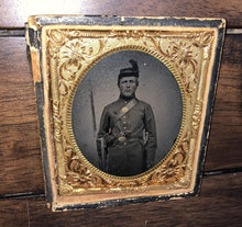 Load image into Gallery viewer, 1/6 Tintype Photo Double Armed PENNSYLVANIA BUCKTAIL? Civil War Soldier 1860s