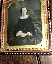 Load image into Gallery viewer, 1/6 1850s Daguerreotype Pretty Woman Sitting Serenely On Sofa - New York Estate