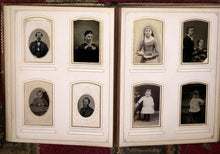 Load image into Gallery viewer, Quality Leather Antique Photo Album 93 1860s + Later CDV Cabinet Tintype Photos