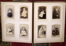 Load image into Gallery viewer, Quality Leather Antique Photo Album 93 1860s + Later CDV Cabinet Tintype Photos