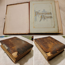 Load image into Gallery viewer, Leather Victorian Photo Album with CDVs & Cabinet Cards New York