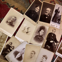 Load image into Gallery viewer, ALL ID'D People - Lot of 34 Antique Cabinet Card Photos / Genealogy Interest