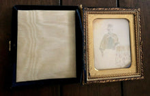 Load image into Gallery viewer, 1/6 Tinted Daguerreotype of a Little Boy ~ Still Sealed, Blue Velvet Case