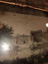 Load image into Gallery viewer, Rare 1850s Half Plate Ambrotype Large Primitive Folk Art Painting Farm House