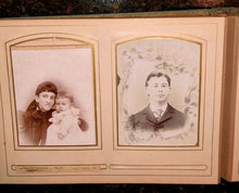 Load image into Gallery viewer, antique Victorian album cabinet cards cdvs tintype mourning / memorial widow 62A