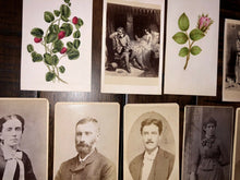 Load image into Gallery viewer, Lot Of 13 CDV Photos 1860s 1870s Hand Tinted Flowers Floral Wreath Art Filler