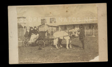 Load image into Gallery viewer, Rare Outdoor CDV Photo ID'd Woman & Chinese Servants, Horses & Little Dog China