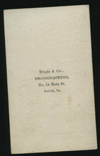 Load image into Gallery viewer, Excellent CDV Armed Civil War Soldier Camp Backdrop Virginia Photographer 1860s