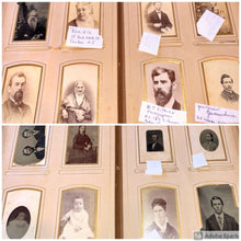 Load image into Gallery viewer, Antique Photo Album Civil War Era IOWA Philadelphia New York Tax Stamps IDs 1800s