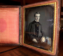 Load image into Gallery viewer, 1840s 1850s Daguerreotype Handsome Man Tinted Photo New Bedford Massachusetts