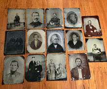 Load image into Gallery viewer, Big Lot of 14 Full or Whole Plate Tintype Photos Poss Post Mortem Antique 1800s
