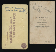 Load image into Gallery viewer, Two CDVs incl Indian Territory Photographer W.S. SOULE FORT SILL OKLAHOMA