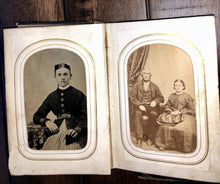 Load image into Gallery viewer, 1860s Photo Album with Antique CDV & Tintype Photos