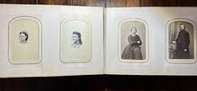 Load image into Gallery viewer, Nice Leather & Brass 1860s Photo Album w' Civil War Soldier & Tax Stamps Boston