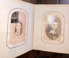 Load image into Gallery viewer, Antique Photo Album 49 Old Photos CDVs Tintype Pennsylvania 1860s 1870s