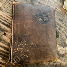 Load image into Gallery viewer, Large Antique BIRDS Design Leather Victorian Cabinet & CDV Photo Album 61A Empty