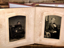 Load image into Gallery viewer, 1860s 1870s antique photo album CDV tintypes Civil War Era 56A