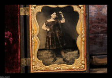 Load image into Gallery viewer, Rare Ambrotype Scottish Highland Dancer / Dancing Girl - Tinted Red Hair & Dress