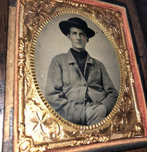 Load image into Gallery viewer, 1/6 Tintype Photo ID'd Civil War Confederate Soldier POW Died At Camp Douglas