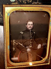 Load image into Gallery viewer, Early Civil War Soldier Armed & ID'd Tinted 1/4 Daguerreotype by Anson New York